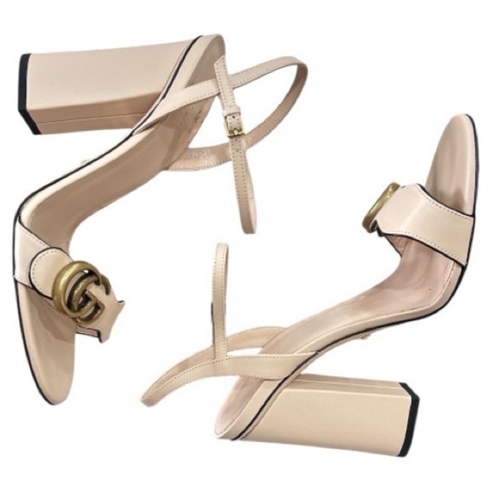 GUCCI GG Marmont Skin Rose High Heel Sandals Size 38